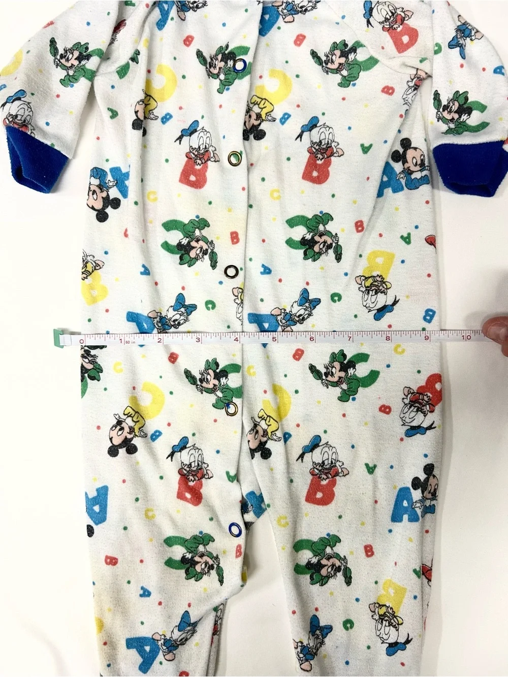 Playskool Baby Vintage 1980s Disney Mickey Fleece Footed One-Piece Snap Pajamas